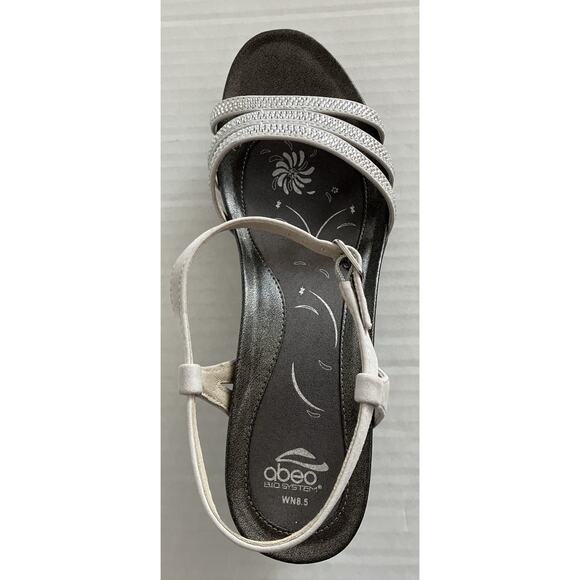 Womens abeo Bio System Grace Sandal Heel Orthotic Shoes Silver Glitz WN8.5 EUC - Picture 5 of 8